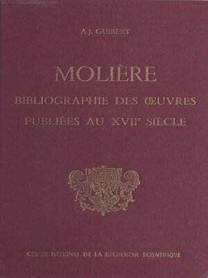 cover image of Bibliographie des œuvres de Molière publiées au 17e siècle (1)